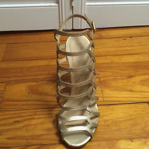 Charlotte Russe Gold Strappy Heels Worn Twice - Picture 3 of 8